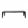 Whiteline Modern Living Theo Extendable Dining Table In Birch Wood Legs In Black - Front and Extended