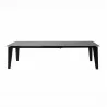 Whiteline Modern Living Theo Extendable Dining Table In Birch Wood Legs In Black - Front and Extended - Whiteline Modern Living Theo Extendable Dining Table In Birch Wood Legs In Black - Front and Extended