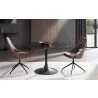Whiteline Modern Living Amarosa Round Dining Table With Black Powder Coated Metal Base - Whiteline Modern Living Amarosa Round Dining Table With Black Powder Coated Metal Base