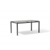Whiteline Modern Living Lynn Outdoor Dining Table With Glass Top with Ceramic Finish in Dark Grey - Angled