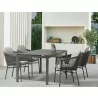 Whiteline Modern Living Lynn Outdoor Dining Table With Glass Top with Ceramic Finish in Dark Grey - Lifestyle - Whiteline Modern Living Lynn Outdoor Dining Table With Glass Top with Ceramic Finish in Dark Grey - Lifestyle