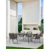 Whiteline Modern Living Lynn Outdoor Dining Table With Glass Top with Ceramic Finish in Dark Grey - Lifestyle 2