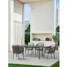 Whiteline Modern Living Lynn Outdoor Dining Table With Glass Top with Ceramic Finish in Dark Grey - Lifestyle 2 - Whiteline Modern Living Lynn Outdoor Dining Table With Glass Top with Ceramic Finish in Dark Grey - Lifestyle 2