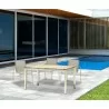 Whiteline Modern Living Paola Outdoor Dining Table In Glass with Ceramic Top And Brushed Stainless Steel Base - Lifestyle - Whiteline Modern Living Paola Outdoor Dining Table In Glass with Ceramic Top And Brushed Stainless Steel Base - Lifestyle