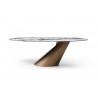 Alondra Dining Table in Bronze-side view 1