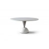 Olympia Round Dining Table in White-side view 2