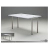Dining Alure Dining Table High Gloss White with Brushed Stainless Steel - Lifestyle