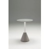 Cayo Dining Table Grey Concrete Texture with White Galvanized Powder Coated Steel