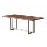 Remi Dining Table Natural Walnut/Matte White with Brushed Stainless Steel