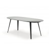 Tulum Dining Table Grey Epoxy with Black Powder Coated Steel - White BG