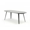 Tulum Dining Table Grey Epoxy with Black Powder Coated Steel - White BG - Tulum Dining Table Grey Epoxy with Black Powder Coated Steel - White BG