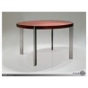 Voom 47" Round Dining Table Walnut with Brushed Stainless Steel