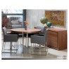 Voom 47" Round Dining Table Walnut With Brushed Stainless Steel