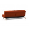 Innovation Living Dublexo Eik Sofa Bed Oak-Elegance Paprika-Angle Back View