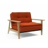Innovation Living Dublexo Frej Chair Oak-Elegance Paprika-Angle Front View - Innovation Living Dublexo Frej Chair Oak-Elegance Paprika-Angle Front View