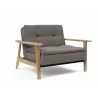 Innovation Living Dublexo Frej Chair Oak-Mixed Dance Grey-Angle Front  - Innovation Living Dublexo Frej Chair Oak-Mixed Dance Grey-Angle Front 