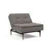 Innovation Living Dublexo Styletto Chair Dark Wood-Mixed Dance Grey-Half Folded View - Innovation Living Dublexo Styletto Chair Dark Wood-Mixed Dance Grey-Half Folded View