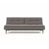 Innovation Living Dublexo Styletto Sofa Bed Dark Wood-Mixed Dance Grey-Front View - Innovation Living Dublexo Styletto Sofa Bed Dark Wood-Mixed Dance Grey-Front View
