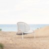 Azzurro Dune Club Chair Matte White Frame With Sand All-Weather Rope and Cloud Cushion - Lifestyle