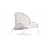 Azzurro Dune Club Chair Matte White Frame With Sand All-Weather Rope and Cloud Cushion - Angled