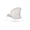 Azzurro Dune Club Chair Matte White Frame With Sand All-Weather Rope and Cloud Cushion - Back Angled