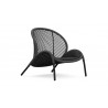 Azzurro Living Dune Club Chair With Polar Cushion in Matte Charcoal Aluminum - Angled View