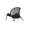 Azzurro Dune Club Chair Matte Charcoal Frame With Ash All-Weather Rope and Midnight Cushion - Back Angle