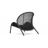 Azzurro Living Dune Club Chair With Polar Cushion in Matte Charcoal Aluminum - Back Angled