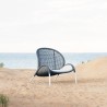 Azzurro Dune Club Chair Matte Charcoal Frame With Royal All-Weather Rope and Cloud Cushion - Lifestyle