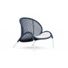 Azzurro Living Dune Club Chair With Polar Cushion in Matte Charcoal Aluminum And Royal All-Weather Rope - Angled