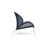 Azzurro Living Dune Club Chair With Polar Cushion in Matte Charcoal Aluminum And Royal All-Weather Rope - Side