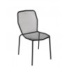 Avalon Stacking Side Chair - E-coated, Powder Coated Micro-Mesh Steel - Black