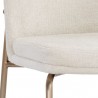 Sunpan Zeke Dining Chair Antique Brass in Bergen Ivory - Seat Closeup Angle