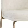 Sunpan Zeke Dining Chair Antique Brass in Bergen Ivory - Seat Closeup Angle - Sunpan Zeke Dining Chair Antique Brass in Bergen Ivory - Seat Closeup Angle