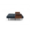Recast Sofa With Walnut Arms and Nist Blue - Side Fully Folded - Recast Sofa With Walnut Arms and Nist Blue - Side Fully Folded