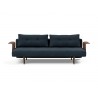 Recast Sofa With Walnut Arms and Nist Blue - Front - Recast Sofa With Walnut Arms and Nist Blue - Front
