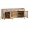 Essentials For Living Dwell Media Sideboard - Angled with Opened Cabinet