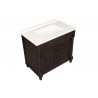 Crawford and Burke Almada 37" Dark Brown Single Bathroom Vanity, Upper Angle