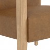 Sunpan Earl Lounge Chair in Natural - Pecan Leather - Seat Closeup Angle