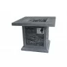Crawford and Burke Edziza Gray Stone Gas Outdoor Fire Pit, Front Angle - Crawford and Burke Edziza Gray Stone Gas Outdoor Fire Pit, Front Angle