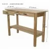 Rectangular Serving Table with 2 Drawers and 1 Shelf-dimension - Rectangular Serving Table with 2 Drawers and 1 Shelf-dimension