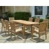 Anderson Teak Sahara 9-Piece Stackable Armchair and Bahama 94" Rectangular Extension Outdoor Dining Set 2 - Anderson Teak Sahara 9-Piece Stackable Armchair and Bahama 94" Rectangular Extension Outdoor Dining Set 2
