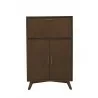 Alpine Furniture Flynn Large Bar Cabinet w/Drop Down Tray, Walnut - Front Angle - Alpine Furniture Flynn Large Bar Cabinet w/Drop Down Tray, Walnut - Front Angle