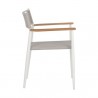 Sunpan Kona Stackable Dining Armchair White - Set of Two - Side Angle
