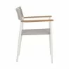 Sunpan Kona Stackable Dining Armchair White - Set of Two - Side Angle - Sunpan Kona Stackable Dining Armchair White - Set of Two - Side Angle