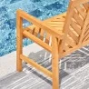 Vifah Olina Honey Two Seater Fish Bone Eucalyptus Wooden Garden Bench, Back Seat Closeup View - Vifah Olina Honey Two Seater Fish Bone Eucalyptus Wooden Garden Bench, Back Seat Closeup View