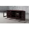 Furnitech 60" Contemporary Corner TV Stand Media Console for Flat Screen and Audio Video Installations in a Wenge Finish - Front Angle - Furnitech 60" Contemporary Corner TV Stand Media Console for Flat Screen and Audio Video Installations in a Wenge Finish - Front Angle