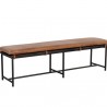 Sunpan Zancor Bench - Tan Leather - Front Side Angle