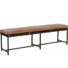 Sunpan Zancor Bench - Tan Leather - Front Side Angle - Sunpan Zancor Bench - Tan Leather - Front Side Angle