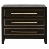 Essentials For Living Ebony 3-Drawer Nightstand - Front